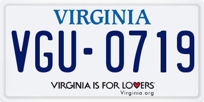 VA license plate VGU0719