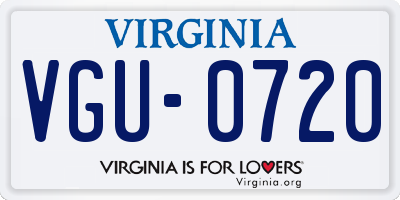 VA license plate VGU0720