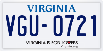VA license plate VGU0721