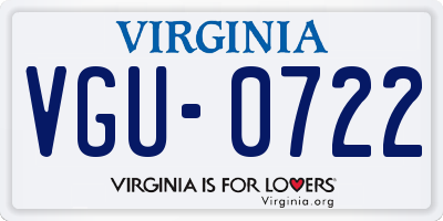 VA license plate VGU0722