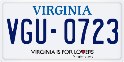 VA license plate VGU0723
