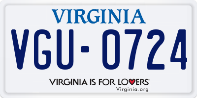 VA license plate VGU0724