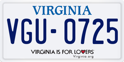 VA license plate VGU0725