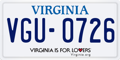 VA license plate VGU0726