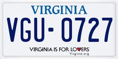 VA license plate VGU0727