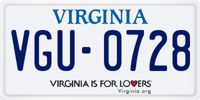VA license plate VGU0728