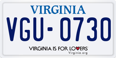 VA license plate VGU0730