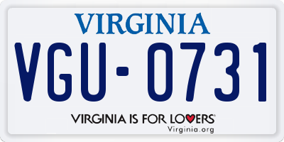 VA license plate VGU0731