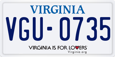 VA license plate VGU0735