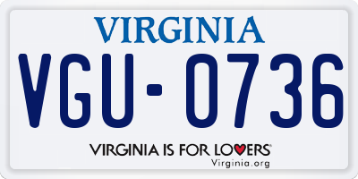 VA license plate VGU0736