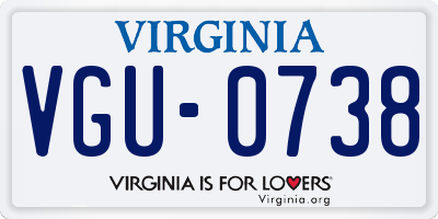 VA license plate VGU0738
