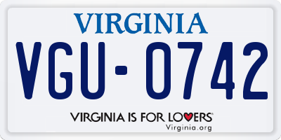 VA license plate VGU0742