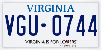 VA license plate VGU0744