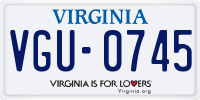 VA license plate VGU0745