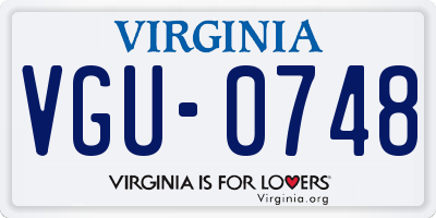 VA license plate VGU0748