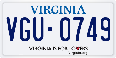 VA license plate VGU0749