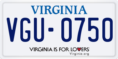 VA license plate VGU0750