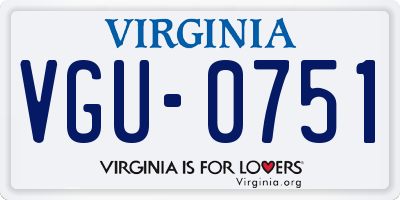 VA license plate VGU0751