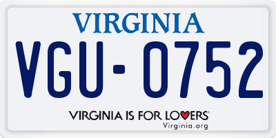 VA license plate VGU0752