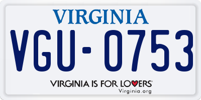VA license plate VGU0753