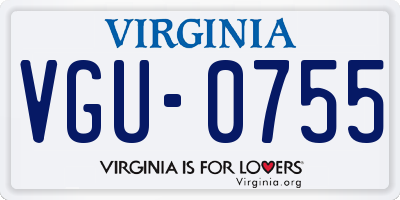 VA license plate VGU0755