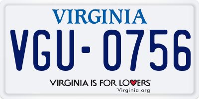 VA license plate VGU0756
