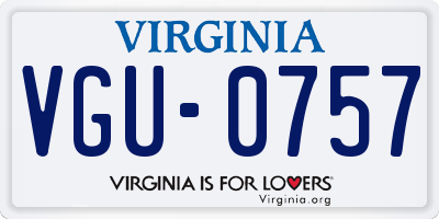 VA license plate VGU0757