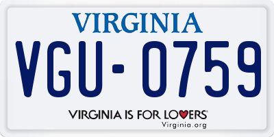 VA license plate VGU0759