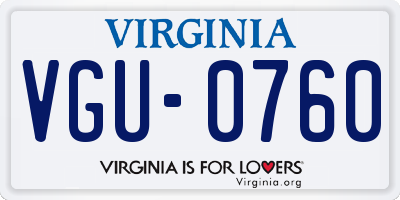 VA license plate VGU0760