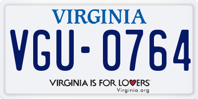 VA license plate VGU0764