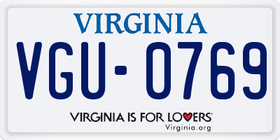 VA license plate VGU0769