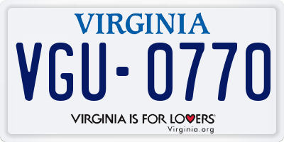 VA license plate VGU0770