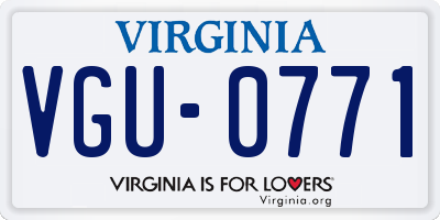 VA license plate VGU0771