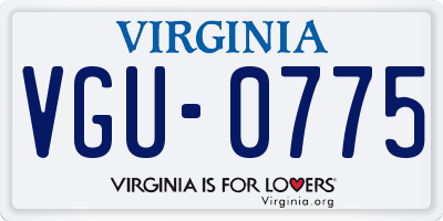 VA license plate VGU0775