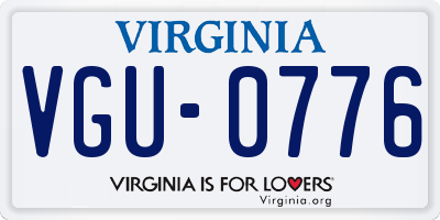 VA license plate VGU0776
