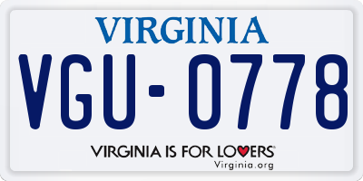 VA license plate VGU0778