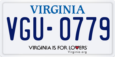 VA license plate VGU0779