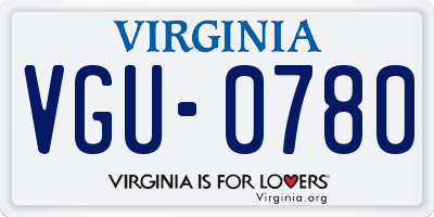 VA license plate VGU0780