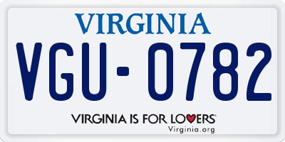 VA license plate VGU0782