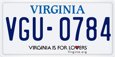 VA license plate VGU0784