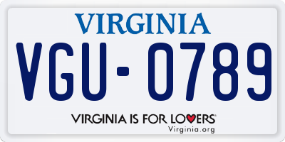VA license plate VGU0789