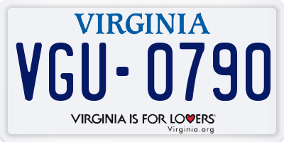 VA license plate VGU0790