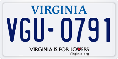 VA license plate VGU0791