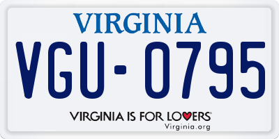VA license plate VGU0795
