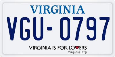 VA license plate VGU0797