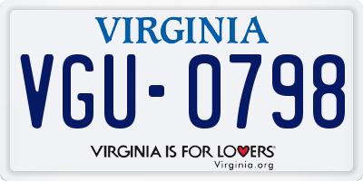 VA license plate VGU0798