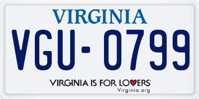 VA license plate VGU0799