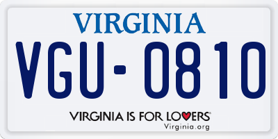 VA license plate VGU0810