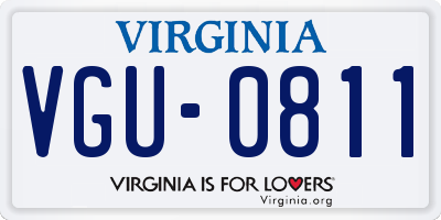 VA license plate VGU0811