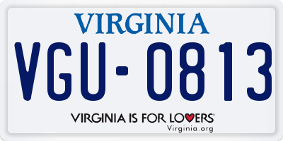VA license plate VGU0813